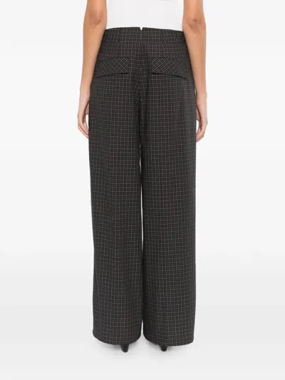 Less Checked Drawstring Trousers In Black