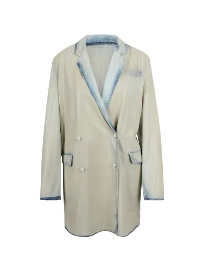 Diesel Double-breasted Coat In Multi