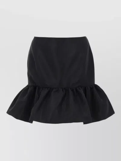 Nina Ricci Midi Skirt Featuring Ruffled Hem Detail In Black