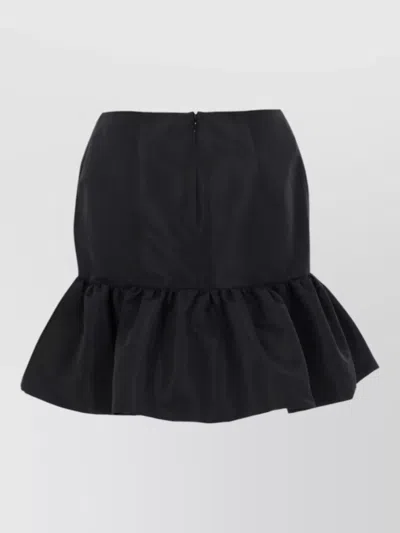 Nina Ricci Midi Skirt Featuring Ruffled Hem Detail In Black
