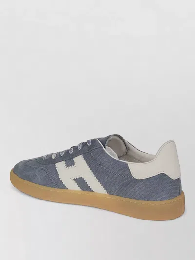 Hogan Navy Suede Leather H Sneakers In Black