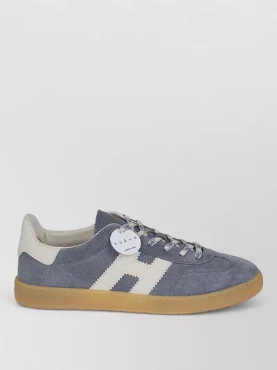 Hogan Navy Suede Leather H Sneakers In Black