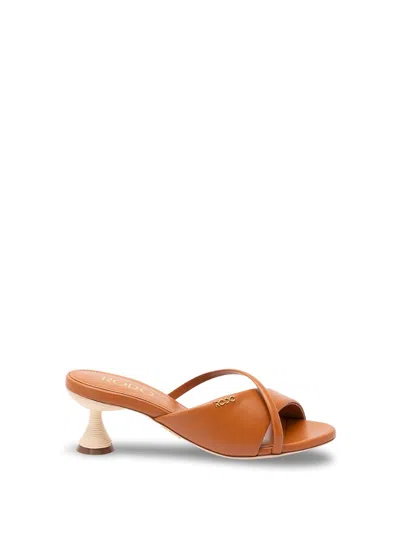 Rodo Sandals With Wicker Heel In Multi