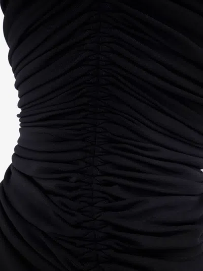 Alaïa Alaia Viscose Elastane Pleats T-shirt In Black