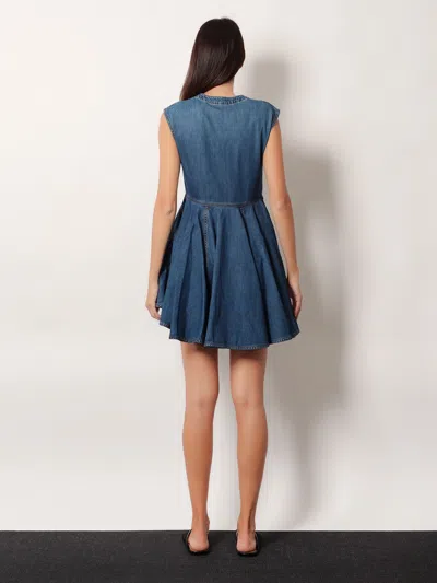 Alaïa Alaia Deep Stone Denim Wrap Dress In Blue