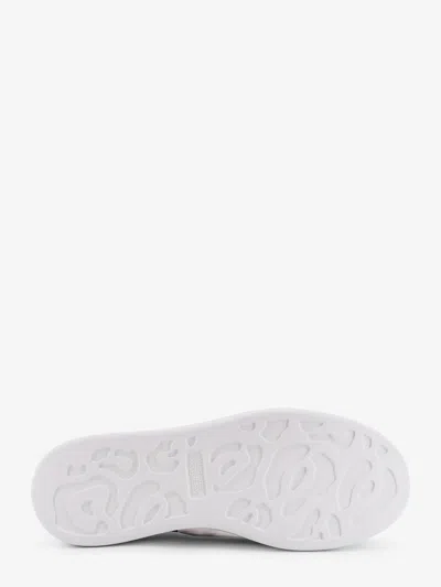 Alexander Mcqueen Black Low Top Sneakers With Logo Lettering On Tongue And Heel In Leather Woman In Multi