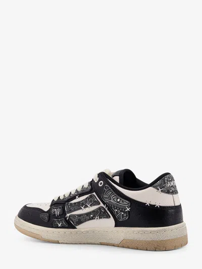 Amiri Low-top White Leather Sneakers With Contrast Detailing In Black