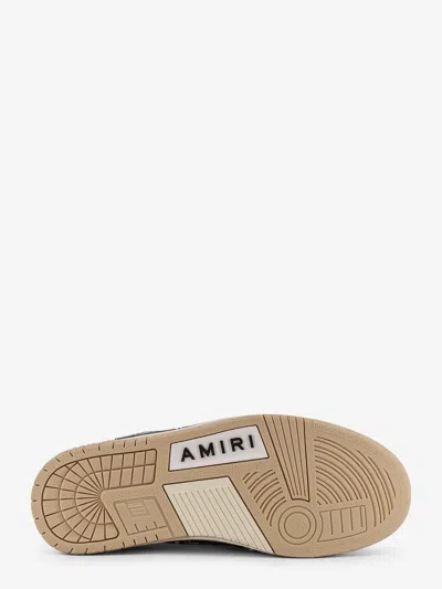 Amiri Low-top White Leather Sneakers With Contrast Detailing In Black