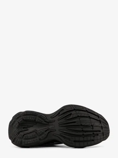 Balenciaga Monday Black Low Top Sneakers With Logo Detail And Embossed Size On The Rear In Leather And Fabric M In Black