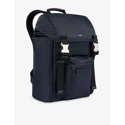 Sandro Mens  Branded Woven Backpack In Blue