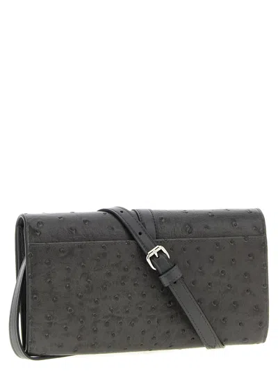 Stella Mccartney Ryder Rectangular Crossbody Bag Textured Strap In Black