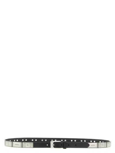 Lemaire Buffalo Studs Belt 20 Mm In Leather In Black