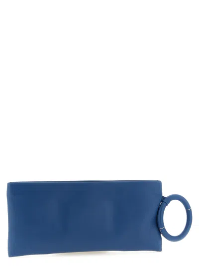 Tom Ford Rectangular Clutch Bag Circular Bangle Handle In Blue