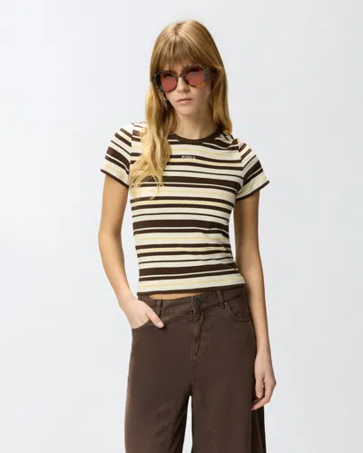 Pinko Striped T-shirt In Animal Print