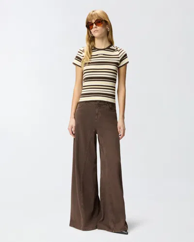 Pinko Striped T-shirt In Animal Print
