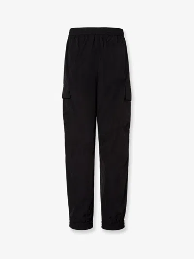 Fendi Straight Trousers Elastic Waistband Cargo Pockets In Black