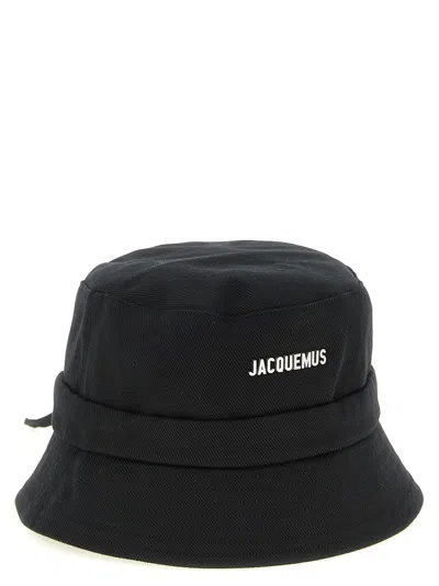 Jacquemus Black Le Bob Gadjo Solid Bucket Hat In Metallic