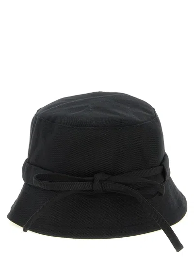 Jacquemus Black Le Bob Gadjo Solid Bucket Hat In Metallic