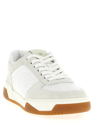 Valentino Garavani Signature Detail Ankle Padding Sneakers With Interchangeable Laces In White