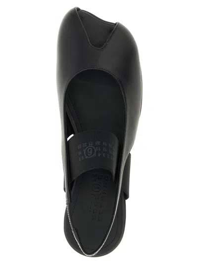 Mm6 Maison Margiela Logo Detailed Open-toe Slingback Sandals In Black