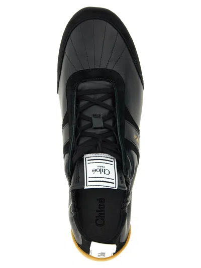Chloé Sneakers Contrast Sole Elasticated Panels Pull Tab In Black