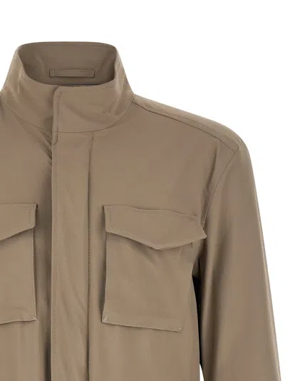 Herno Field Jacket In Brown