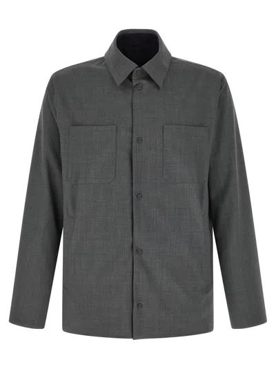 Herno Reversible Patch-pocket Overshirt In Gray