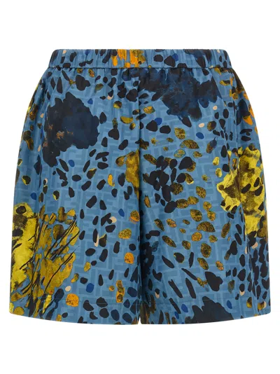 Fendi Elasticated-waist Print Shorts In Blue