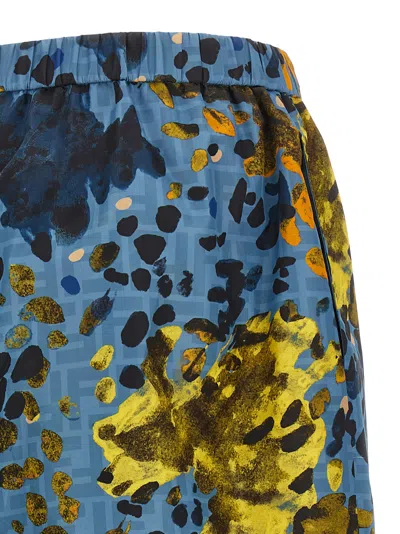 Fendi Elasticated-waist Print Shorts In Blue