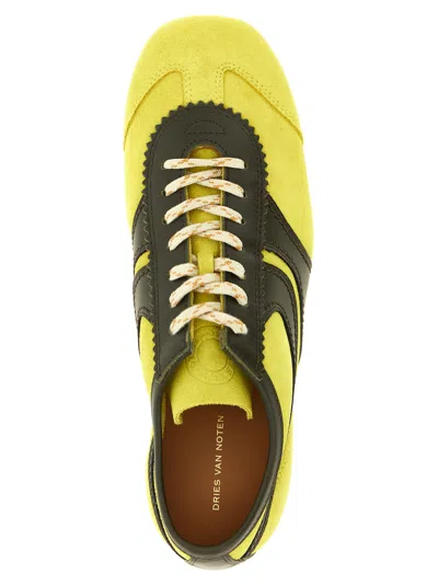 Dries Van Noten Suede Sneakers Low Profile Rubber Sole In Multi