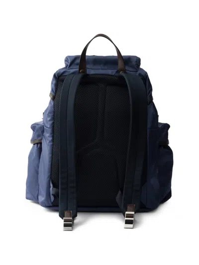 Prada Re-nylon Buckled Backpack In Blue
