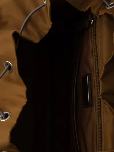 Prada Re-nylon And Leather Backpack In Brown