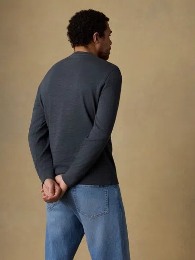 Faherty Sunwashed Slub Henley T-shirt In Blue