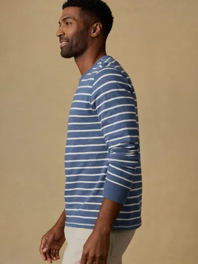Faherty Sunwashed Slub Crew T-shirt In Blue