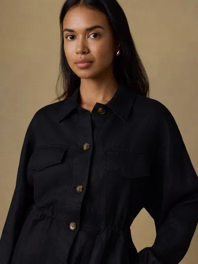 Faherty Sun Strider Utility Jacket In Black