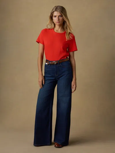 Faherty Sunwashed Essential T-shirt In Red