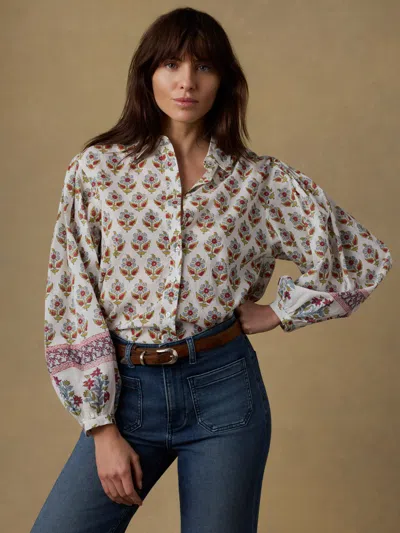Faherty Suki Blouse In Gray
