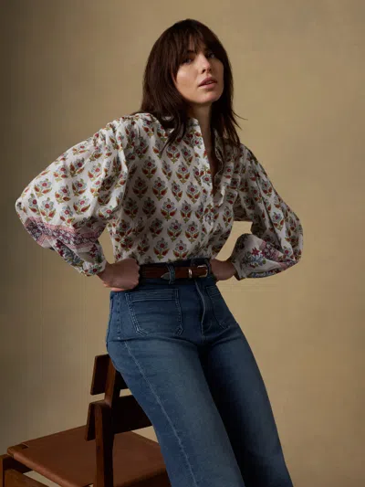 Faherty Suki Blouse In Gray
