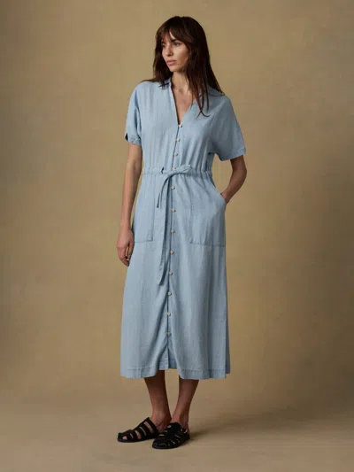 Faherty Tried True Oakley Midi Dress In Blue