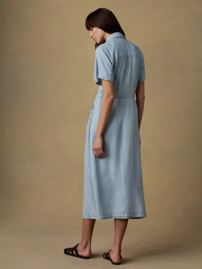 Faherty Tried True Oakley Midi Dress In Blue