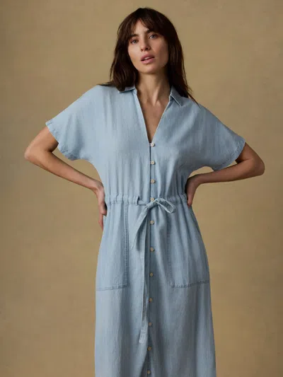 Faherty Tried True Oakley Midi Dress In Blue