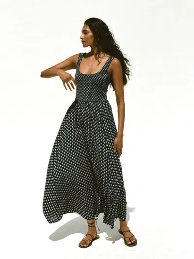 Faherty Sophia Smocked Skirt In Black