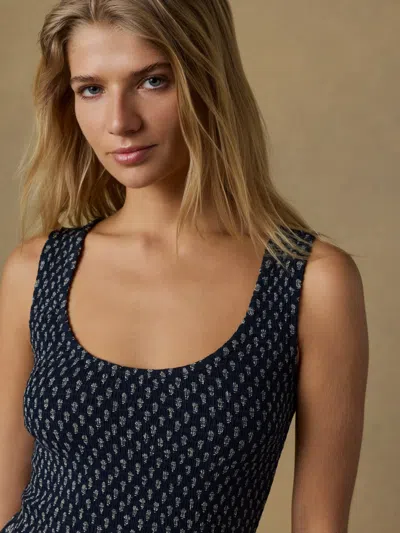 Faherty Sophia Smocked Skirt In Black