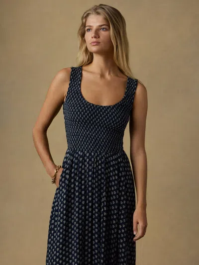 Faherty Sophia Smocked Skirt In Black