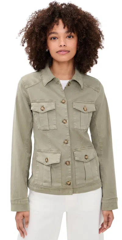 Paige Stacey Button-up Military Jacket In Green
