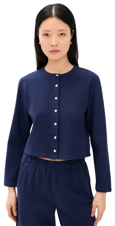 Alex Mill Coco Sport Stretch Cotton Cardigan In Blue