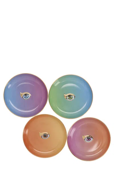 L'objet Lito Set Of 4 Plates In Blue