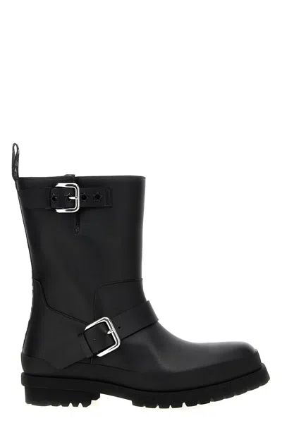 Stella Mccartney Women 'trace' Black Ankle Boots With Buckle In Tech Fabric Woman