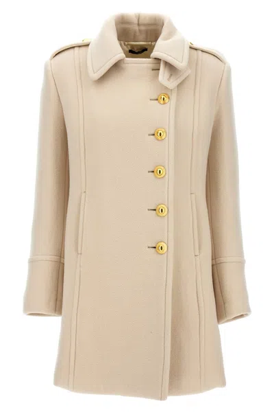 Tom Ford Wool And Cashmere Blend Coat In Neutral