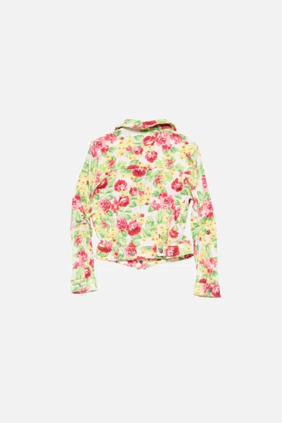 Acne Studios Printed Stretch Denim Jacket In Multi